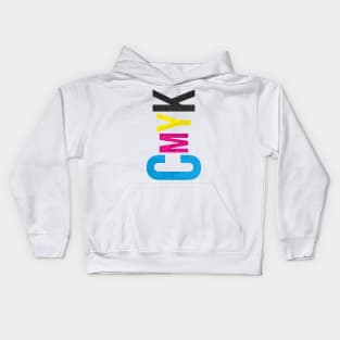 CMYK Random Vertical Grunge Typography Kids Hoodie